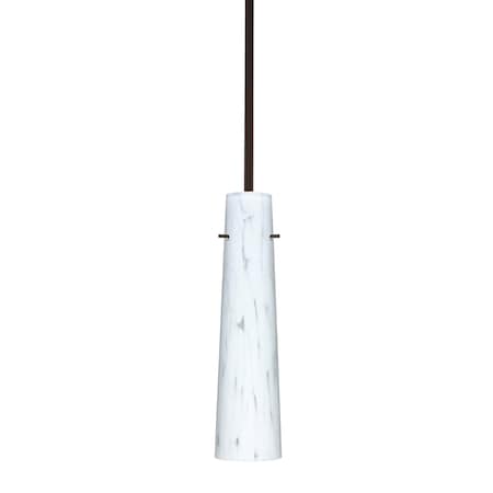 Besa Lighting Camino Stem Pendant, Carrera, Bronze Finish, 1x50W Candelabra 1TT-567419-BR